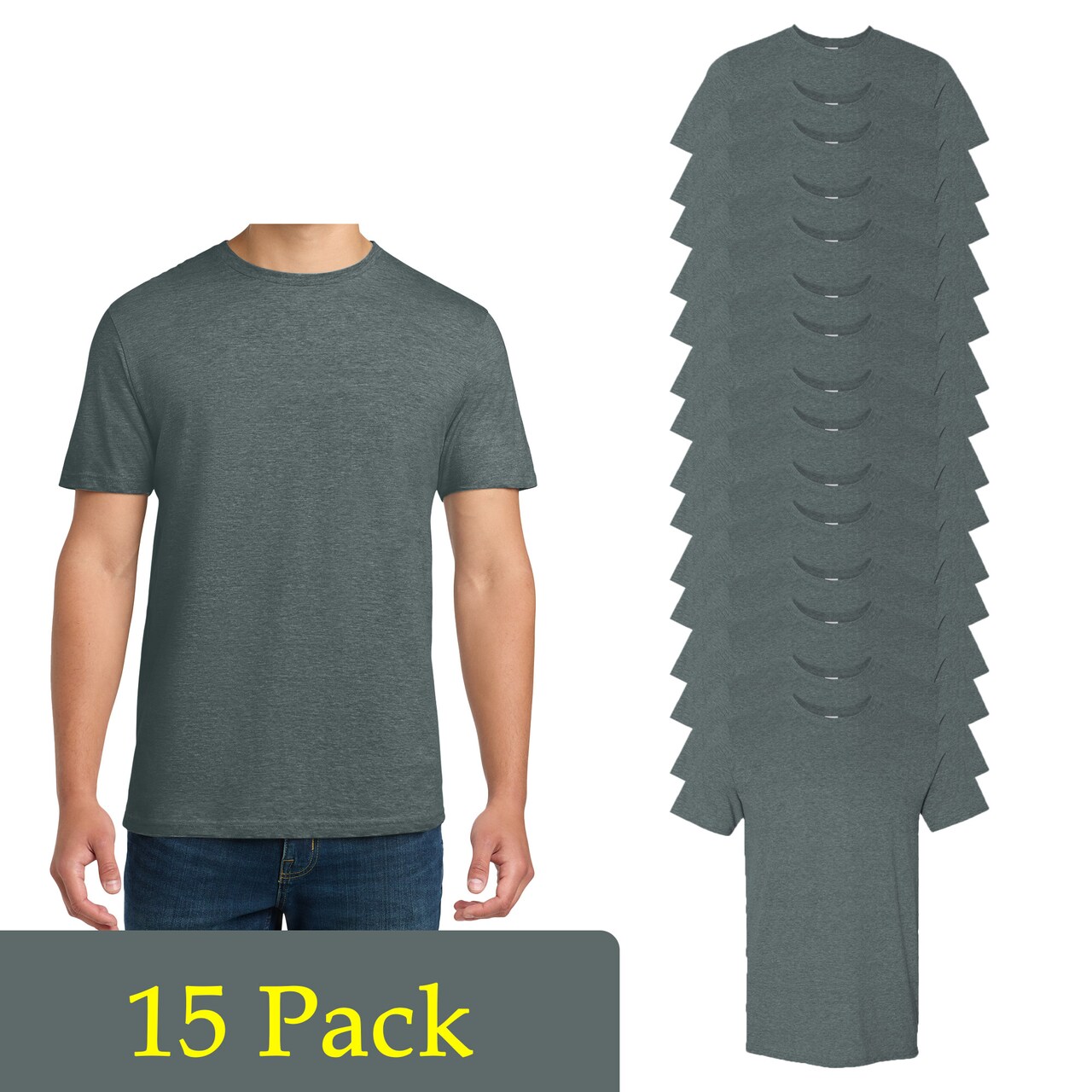 Gildan Unisex Blank Dark Heather T-Shirts for DIY Projects, Softstyle Shirt Multi Pack Tee